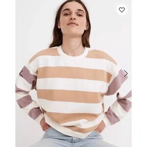 Madewell resourced Cotton Swing Sweatshirt in Stripe size Small